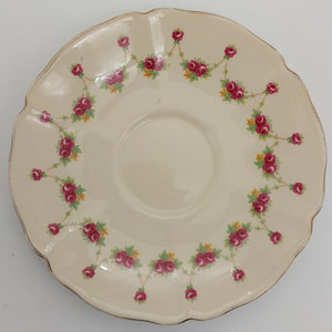 Royal Doulton - D6055 Red Rose Garland - Breakfast Saucer