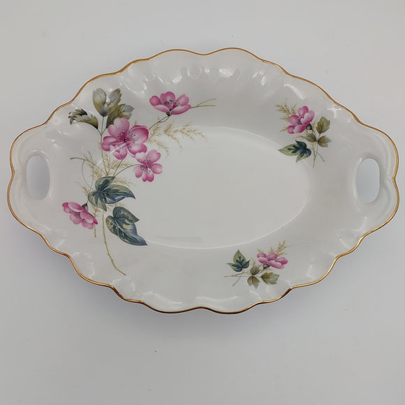James Kent - Pink Flowers, 6860 - Tab-handled Oval Dish