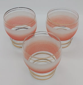 Retro - Orange and White Overshot - Set of 3 Glasses