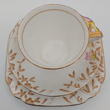 Bell China - Yellow, Green and Pink Flowers - Trio