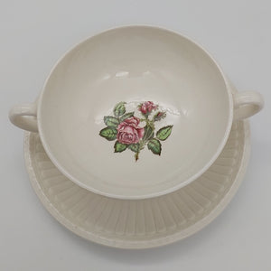 Wedgwood - T432 Moss Rose - Soup Bowl and Saucer