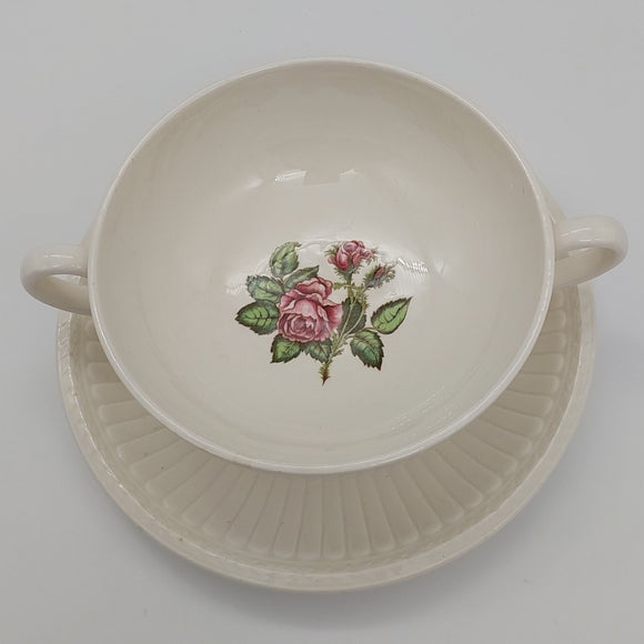 Wedgwood - T432 Moss Rose - Soup Bowl and Saucer