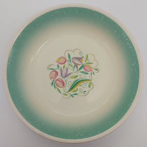 Susie Cooper - 1017 Dresden Spray, Blue/Green - Coupe Bowl