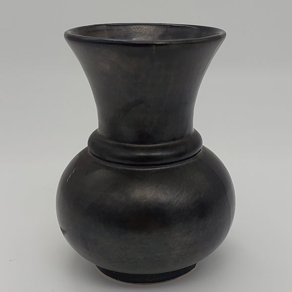 Prinknash Abbey Pottery - Black Metallic Glaze - Small Vase