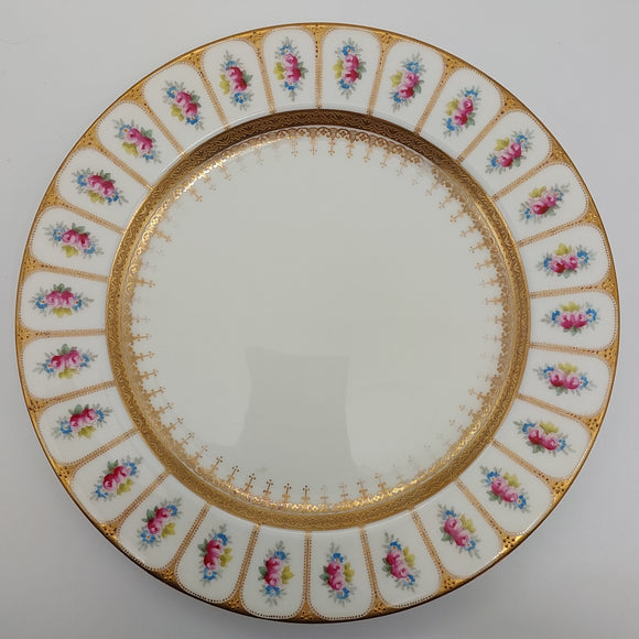 Cauldon - 7649 Pink Roses with Gold Borders - Plate - ANTIQUE