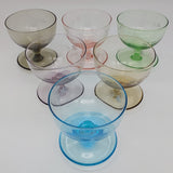 Set of 6 Coloured Parfait Glasses with Etched Stars