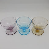 Set of 6 Coloured Parfait Glasses with Etched Stars