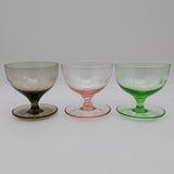 Set of 6 Coloured Parfait Glasses with Etched Stars