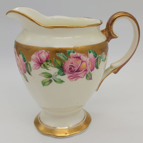 Salisbury - 1769 Pink Roses with Heavy Gold - Milk Jug