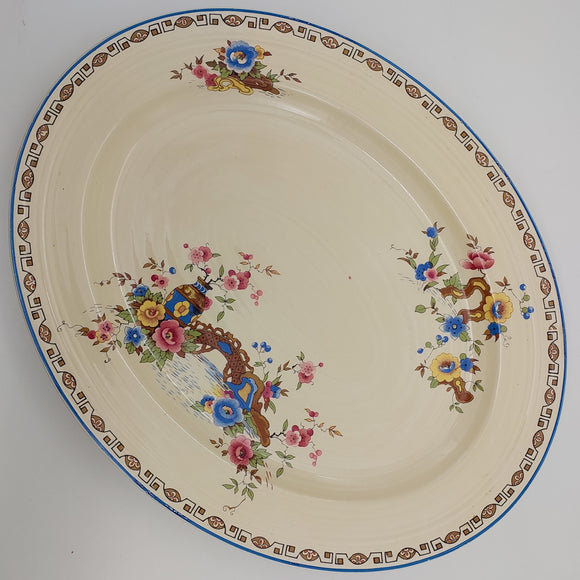 Crown Ducal - Flowers, Vase and Bridge - Platter
