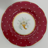 Royal Albert - Maroon with White Dots and Central Flowers - Trio