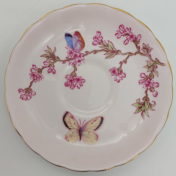 Tuscan - Butterflies and Blossom on Pink - Saucer