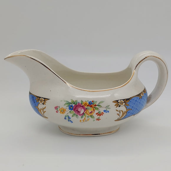 A J Wilkinson - Floral Spray with Blue Panel - Gravy Boat