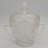 Vintage - Glass with Flower Pattern - Sugar Bowl