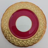 Aynsley - 163 Maroon and Gold Filigree Bands - Side Plate