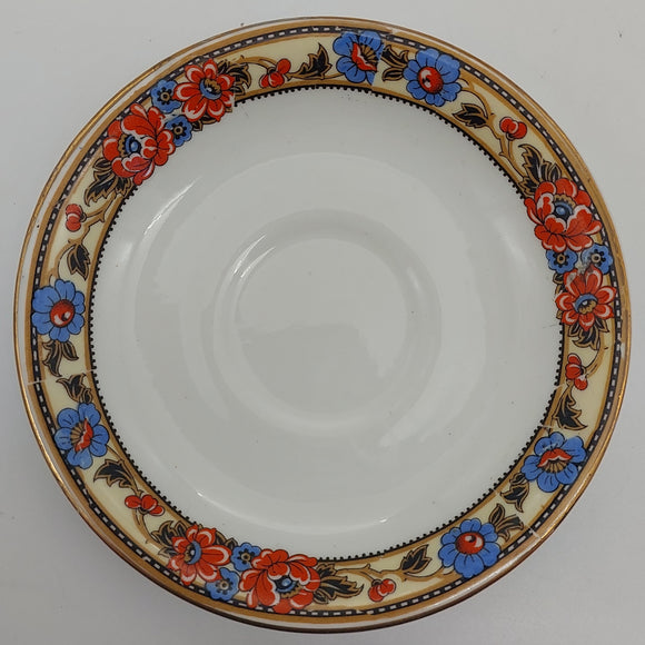 Radfords - 4428 Blue and Red Flowers on Yellow Band - Saucer