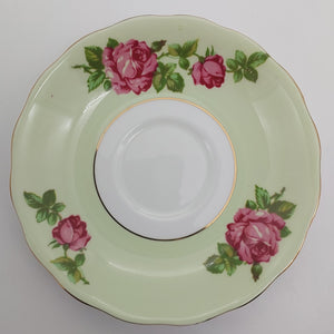 Colclough - Red Roses on Green Band - Saucer