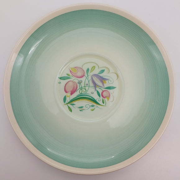 Susie Cooper - 1017 Dresden Spray, Blue/Green - Saucer for Soup Bowl