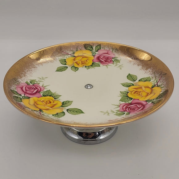 Weatherby Falcon Ware - Yellow and Pink Roses - Footed Plate