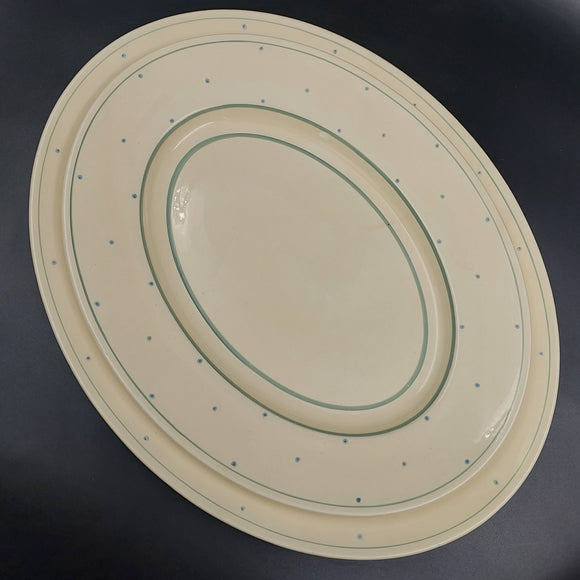 Susie Cooper - Lines and Spots, Turquoise 1135 - Platter, Small