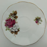 Elizabethan - Red and White Roses - Saucer