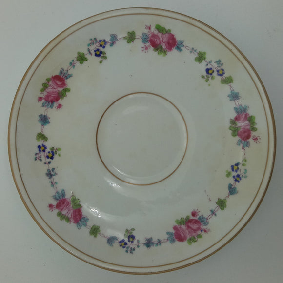 Unmarked - Hand-painted Floral Border - Saucer