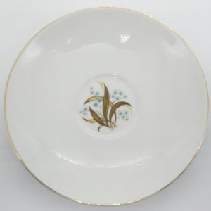Royal Tunstall - Hand-painted Blue Flowers with Gold Accents - Saucer