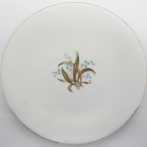 Royal Tunstall - Hand-painted Blue Flowers with Gold Accents - Side Plate