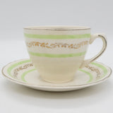 Alfred Meakin - Green and Gold Filigree Bands - Duo