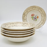 French Saxon China Co - Floral Sprays with 22 kt Gold - 6-setting Dinner Set and Serving Ware