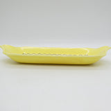 Crown Ducal - Yellow with Black Squiggly Line - Tab-handled Dish
