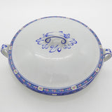 A J Wilkinson - Blue Band with Mini Pink Roses - Lidded Serving Dish