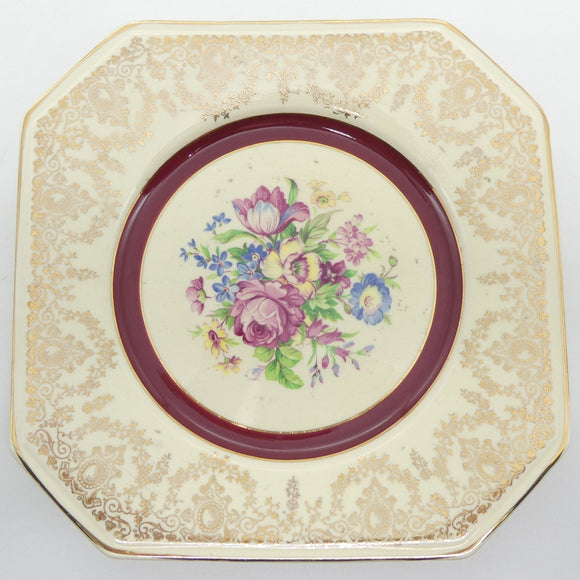 Palissy - Floral Spray with Gold Filigree Border - Plate