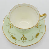 Royal Crown Pottery - Mint Green with Gold Grapes - Duo