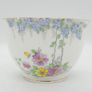 Wellington China - 8007 Blue, Pink and Yellow Flowers - Sugar Bowl