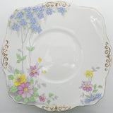 Wellington China - 8007 Blue, Pink and Yellow Flowers - Cake Plate