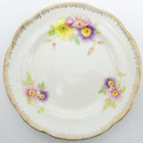Royal Standard - Purple, Pink and Yellow Flowers, 371 - Trio with Round Side Plate