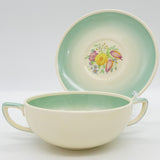 Susie Cooper - Swansea Spray - Double-handled Soup Bowl and Saucer