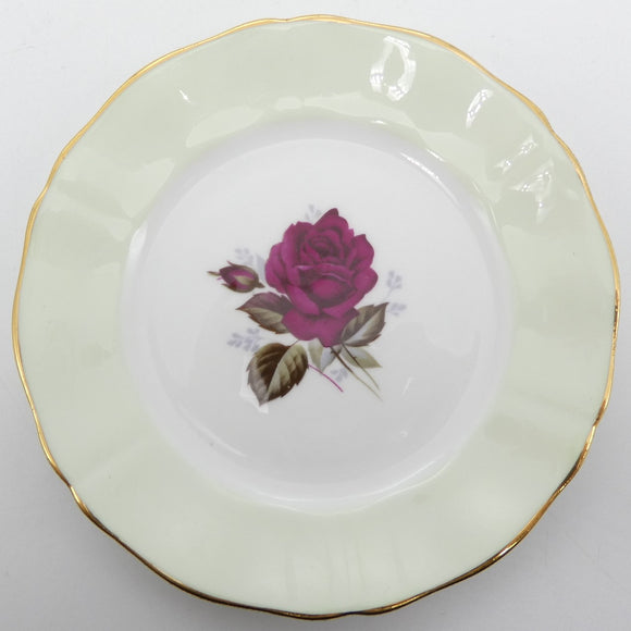 Adderley - Red Roses with Pastel Rim, Green - Side Plate