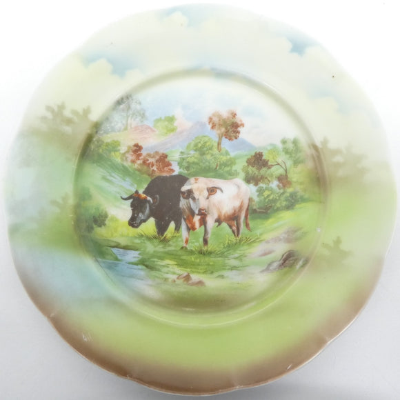 Victoria - Hand-painted Cows in Paddock - Display Plate