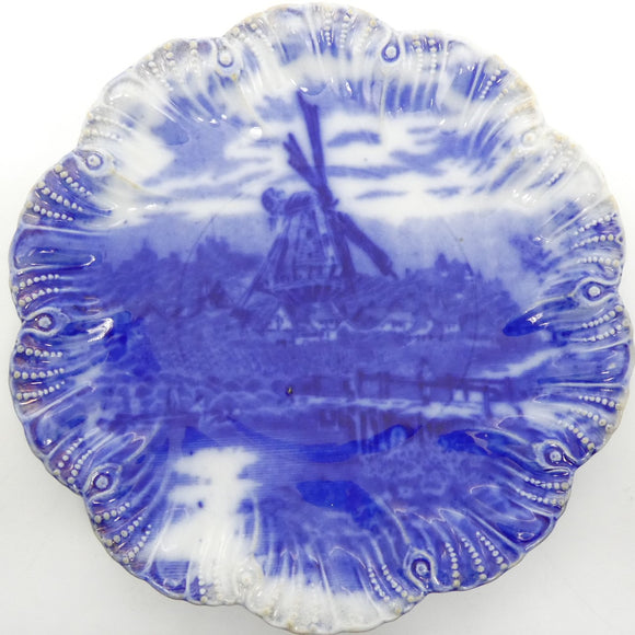 Antique - Flow Blue Windmill - Display Plate