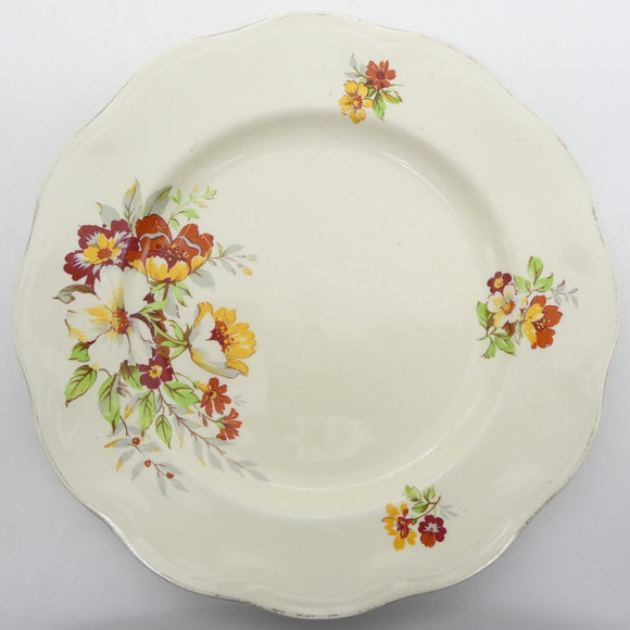 British Anchor - Yellow, White and Red Flowers - Plate