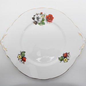 Salisbury - Red and White Flowers - Cake Plate