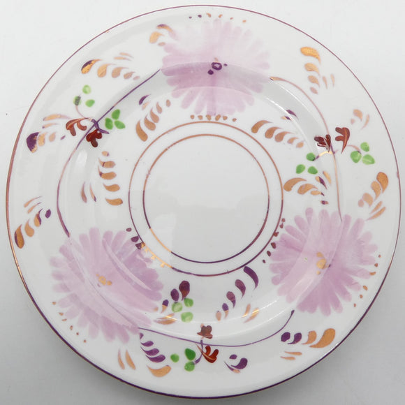 Allertons - Hand-painted Flowers with Metallic Pink - Luncheon Plate