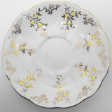 Queen Anne - Yellow Flowers and Gold Filigree - Saucer