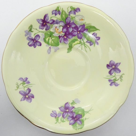 Aynsley - Violets on Yellow, C435 - Saucer
