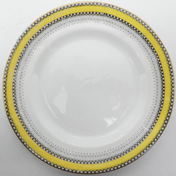 English Maker - Yellow Band with Checks - Side Plate