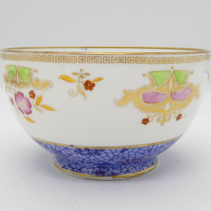 Collingwood - Pink Flowers with Central Web of Blue Flowers - Sugar Bowl