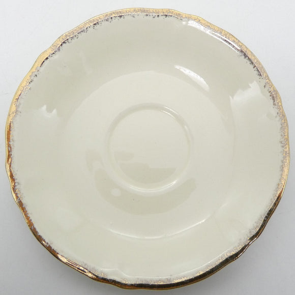Grindley - Cream with Brushed Gold Rim - Saucer