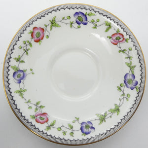 Aynsley - A3117 Pink and Purple Flowers - Saucer